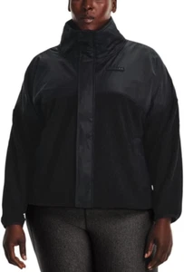 Under Armour Mission Boucle Swacket Womens Loose Black Zip Up Jacket Coat US 2XL - Picture 1 of 10