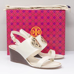 Tory Burch Metal Miller 65mm Wedge Sandals, Size 11 M - Picture 1 of 8