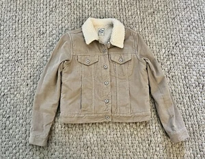 1964 Denim Company Beige Cord Jacket With Faux Sheepskin Collar & Lining Sz 10 - Picture 1 of 1