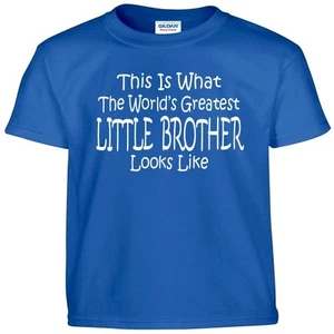 Worlds Greatest LITTLE BROTHER T Shirt Boys Youth Kids and Adult Tee T Shirt - Picture 1 of 17