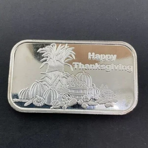 Happy Thanksgiving 1ozt .999 Silber Kunstbarren SilverTowne Beauty - Bild 1 von 2