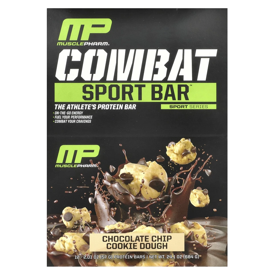 Combat Sport Bar™, masa para galletas con chispas de chocolate, 12 barras, 2,01 oz (57 g) cada una Foto 1 de 4