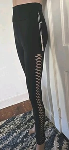 Love 83 Damen Leggings schwarz offene Seiten Pull-On Größe L/XL Neu mit Etikett - Bild 1 von 9