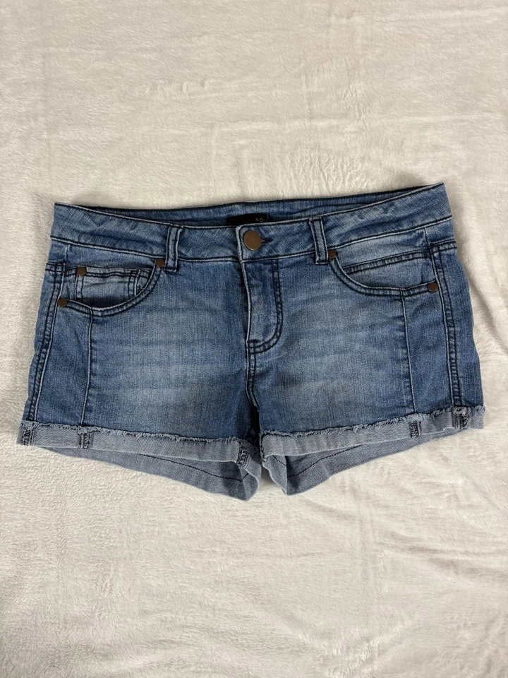 Pantalones Cortos Aqua Jean Para Mujer Talla 28 Azul Denim Elastizados Puños Informales Tiro Medio Preppy Foto 1 de 4