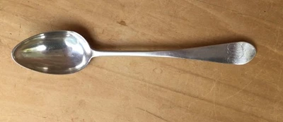 "Cuchara para servir moneda de plata con respaldo de pájaro de 9,5"" McFee & Reeder Philadelphia 1793-1796" Foto 1 de 4