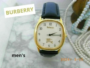 BURBERRY Men’s Used Watch Vintage Quartz Square Gold Case White dial - Picture 1 of 9