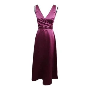 Vestido de Dama de honor Bari Jay sin mangas borgoña satinado estilo 789 boda para mujer 5-6 - Imagen 1 de 7