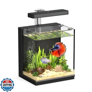 AQUASMITH Beta Aquarium, 2 Gallonen Betta Fisch Aquarien mit Filter und Licht - Bild 1 von 5