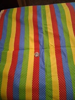 Rainbow Stripes Polka Dot "Lil Ones" Flannel Fabric 44" X 60" - Image 1 of 4