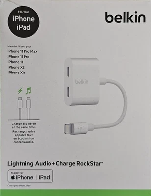 Authentic Belkin Audio + Charge Adapter - White  - Image 1 of 3