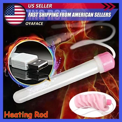 USB Heating Rod Dildo Warm-Vibrator for Male Masturbator-Doll Men-Women Sex Toys - Image 1 of 4