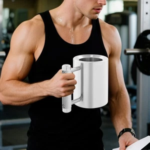Taza pesada con mancuernas, taza pesada de acero inoxidable de 300 ml/10,56 oz, taza de fitness de 18 libras - Imagen 1 de 16