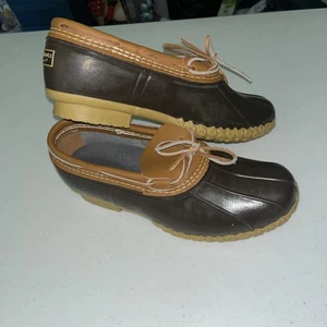 L.L. Bean Herren Low Bean Größe 11W Braun Hellbraun Schnürstiefel Entenstiefel - Bild 1 von 12