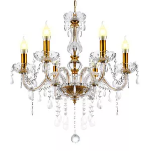 Elegant Crystal Glass Ceiling Pendant Lighting Fixture 4-15 Lights Chandelier US - Picture 1 of 23