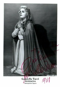 Foto vintage 1968 firmada a mano de Gabriella Tucci 5""X7"" Opera Star autógrafo - Imagen 1 de 1