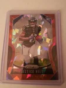 JUSTICE HILL 2019 PANINI PRIZM RED CRACKED ICE PRIZMS RC PARALLEL SP - ROOKIE - Picture 1 of 10