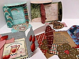 Lote de 4 tarjetas de felicitación adornadas artesanales con sobres a juego amistad - Imagen 1 de 9