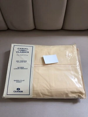 Sábana plana Cannon Casual Classics Luxury No Iron Queen amarilla Foto 1 de 4