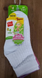Hanes Ankle Socks Small 6-10.5 Multicolor 5pk Super Soft BONUS Pack NEW - Picture 1 of 12