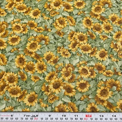 Nature’s Glory by Moda Sunflower Cotton Fabric Remnant 16" x 44" - Image 1 of 2