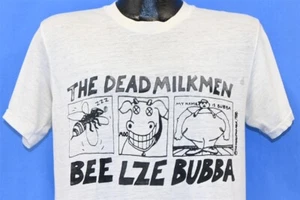 vintage 80s DEAD MILKMEN BEELZEBUBBA PUNK ROCK GIRL DISTRESSED t-shirt MEDIUM M - Picture 1 of 6