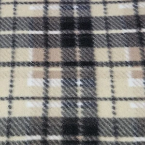 New Fleece Flannel Fabric Plaid Check 37"x36" Brown Black Tan Crafts Sewing - Picture 1 of 3