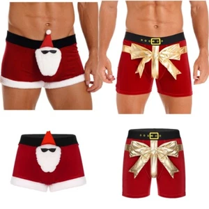 Para Hombres Navidad Tema Fiesta Disfraz Papá Noel Divertido Terciopelo Pantalones Cortos Boxer Calzoncillo - Imagen 1 de 50