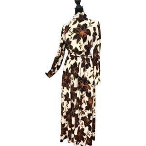 Alexia Admor Saliah Maxi Dress Womens 6 Mock neck Floral Blouson Sleeve Modest - Picture 1 of 11
