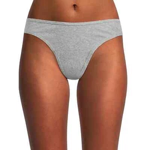 No Boundaries Women's Cotton Rib Thong Panties Size X-LARGE Heather Gray New - Picture 1 of 2