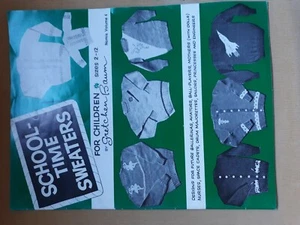SCHOOLTIME SWEATERS CHILDREN Knitting booklet AGE 2-12 Gretchen Baum NEW - Picture 1 of 4