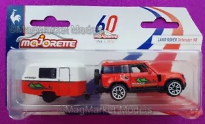 MAJORETTE · LAND ROVER DEFENDER 90 + CARAVAN · 1:64 · BASQUE REGION · RARE IN UK - Picture 1 of 9