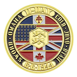 D-Day 6.6.1944 Normandie Landungen Challenge Gedenkmünze vergoldete Medaille - Bild 1 von 11