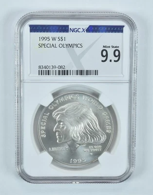1995-W Special Olympics Commemorative Silver Dollar Mint State 9.9 NGC X NGCX - Image 1 of 4