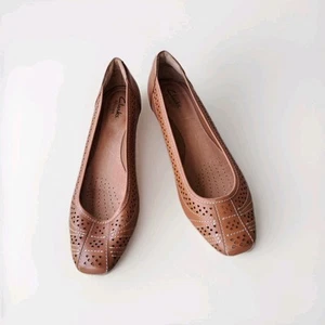 Clarks Artisan Tiege De Cuir  Women's Wedge. Brown Leather Size 8.5 - Picture 1 of 9