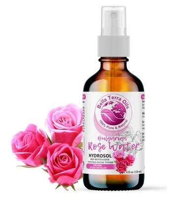 Pure Rose Water Hydrosol 100% Natural Skin Hair Face Toner Aromatherapy Relaxing - Image 1 of 4