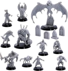 Halloween Monster Collection – 11 Fantasy Miniatures + 4 Props | Starter DnD Set - Picture 1 of 7