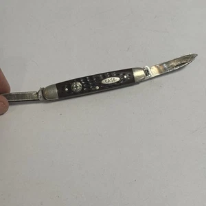 VTG Case XX 6279 SS Bone Handle 2 Blade Pocket Knife Rare Green Cross Badge - Picture 1 of 17