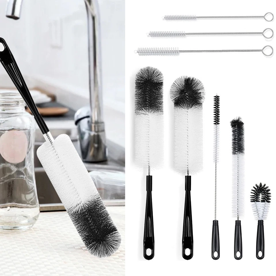 Conjunto de escova de mamadeira reutilizável 8 peças para frasco de copo limpeza de mamadeira uso na cozinha - Imagem 1 de 4