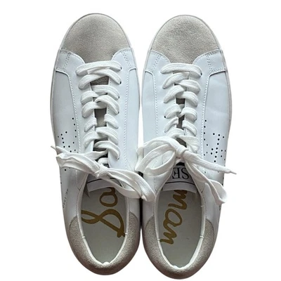 Sam Edelman Womens Aubrie Sneakers White Size 8.5 New Leather Tennis Shoes - Image 1 of 4