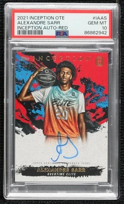 2021-22 Inception OTE Overtime Elite Red /75 Alexandre Sarr PSA 10 GEM MT Auto - Image 1 of 2