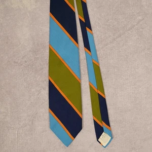 Vintage 1970s Striped Repp Tie Blue Towncraft - Picture 1 of 5
