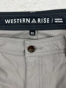 Western Rise Pants Men 35 34x30 Gray Evolution Chino Nylon Stretch Golf Hiking - Picture 1 of 11