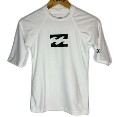 Camisa Billabong Niños Performance Fit Surf 50 UPF Protección contra Erupciones Blanca Manga Corta Foto 1 de 4