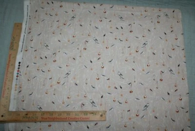 Woodland Wonder Cream Sarah Summers Quilting Treasures Bird Fabric 1Y +7 x 42W - Image 1 of 3