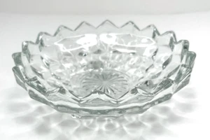 VINTAGE FOSTORIA AMERICAN CLEAR GLASS CUBIST FOOTED BON BON CANDY DISH 6.75" - Picture 1 of 7