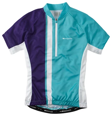 Madison Tour Women's Short Sleeve Jersey - Size 8 - Aqua Blue / Deep Purple - Image 1 of 3
