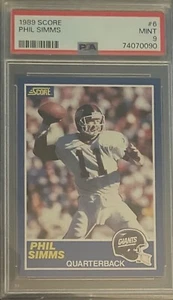 1989 Score Football #6 Phil Simms New York Giants - PSA 9 MINT - Picture 1 of 2