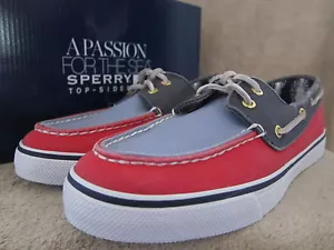 Zapatos de barco sin cordones SPERRY Top Sider Bahama rojos y azules marinos EE. UU. 9,5 M EUR 40,5 NUEVOS CON CAJA - Imagen 1 de 7