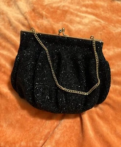 1920s micro beaded clutch with gold accents - Picture 1 of 5
