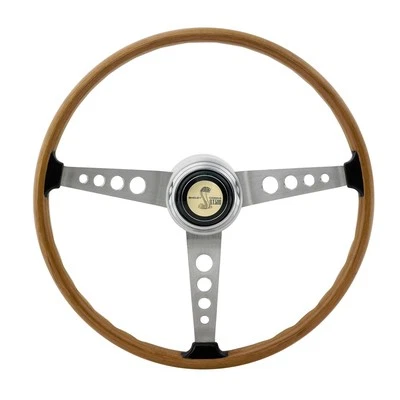 New! 1965 - 1973 Ford MUSTANG Shelby GT500 Woodgrain Steering Wheel with Center  - Image 1 of 4
